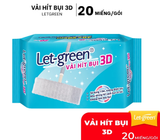  Khăn Giấy Hít Bụi 3D LET-GREEN - Hít Sạch Bụi Mịn, Tóc, Lông Thú Cưng, 20 Miếng/Bao 