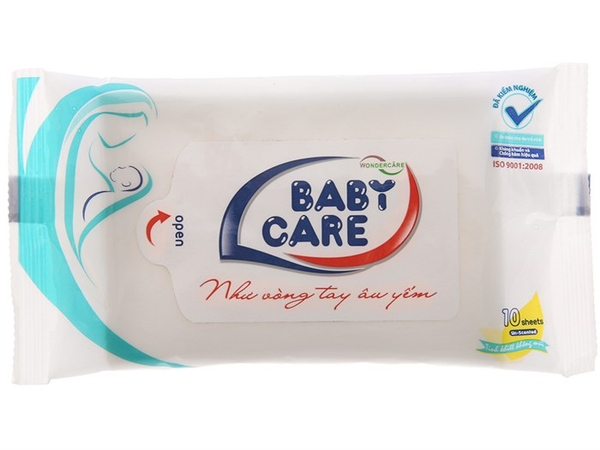  Khăn ướt em bé Baby Care không mùi gói 10 miếng 