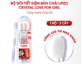 Bộ Đôi Tiết Kiệm Bàn Chải Đánh Răng Lipzo Crystal Love For Girl Cho Nữ Giới Công Nghệ Lông Nở Kết Hợp Chỉ Tơ Nha Khoa 