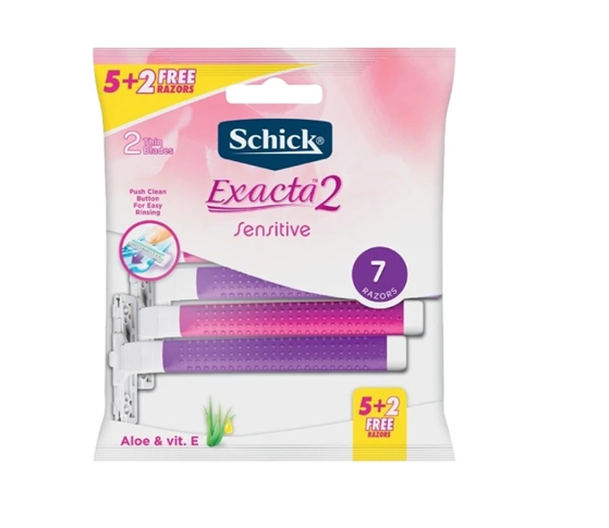  [Vỉ 5 Tặng 2] Dao Cạo Schick Dùng 1 Lần Dành Cho Nữ Int Exacta2 Sensitive 5+2S 