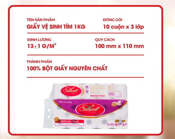  Giấy vệ sinh Silkwell tím 1kg mềm mịn, không chất tẩy trắng 