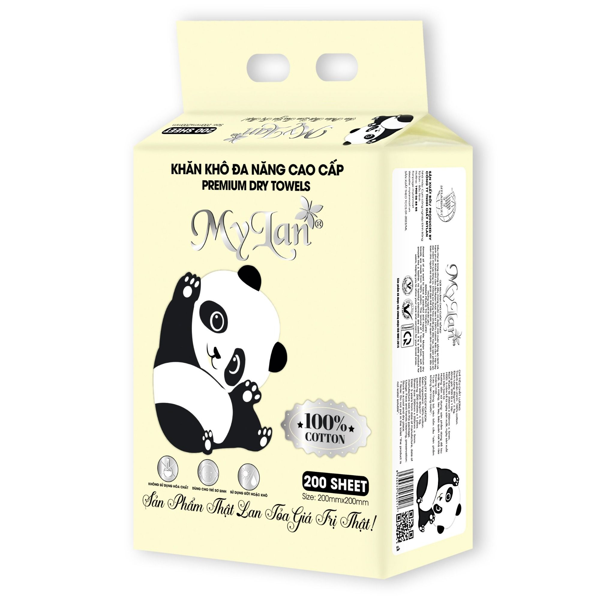  Khăn Cotton MyLan Cao Cấp 200 Tờ 