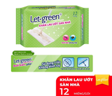  Khăn Ướt Lau Sàn LET-GREEN Kháng Khuẩn, Đuổi Kiến, Phòng Mạt 12 Tờ/Bao 