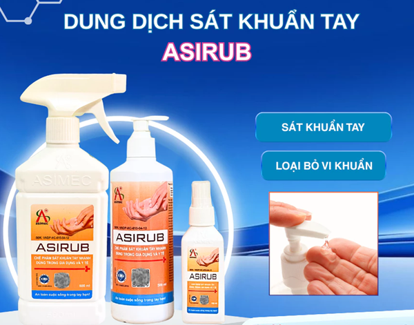  Nước rửa tay khô ASIRUB 100-500ml - Dung dịch sát khuẩn tay, ngăn ngừa vi khuẩn, dưỡng ẩm da tay 