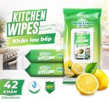  Khăn ướt lau bếp cao cấp Kitchen EcoWipes gói 42 tờ size lớn hương chanh 