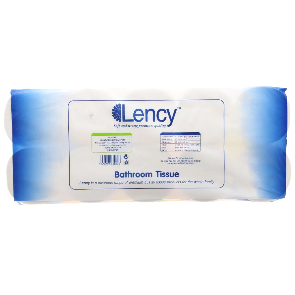  Giấy vệ sinh Lency classic không lõi 3 lớp 10 cuộn 