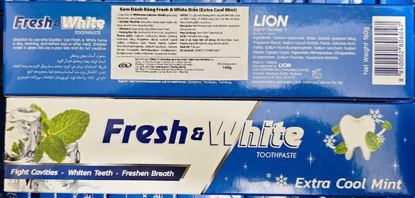  Kem Đánh Răng Bạc Hà Fresh White Fresh & Extra Cool Mint Thái Lan 160g 