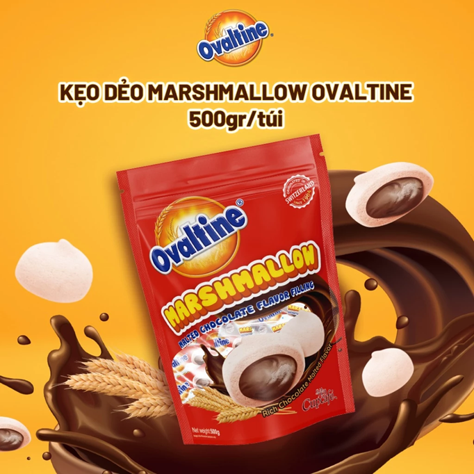  Kẹo dẻo Marshmallow Ovaltine nhân Sô-cô-la (Túi 500gr) 