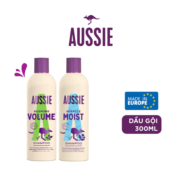  Dầu Gội/ Dầu xả/ Kem ủ Aussie giúp tóc chắc khỏe, Suôn mượt và bồng bềnh - Châu Âu 