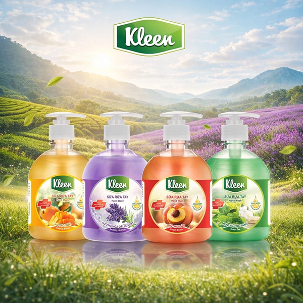  Sữa rửa tay Kleen Làm sạch Giúp kháng khuẩn Giúp dưỡng ẩm 500ml 