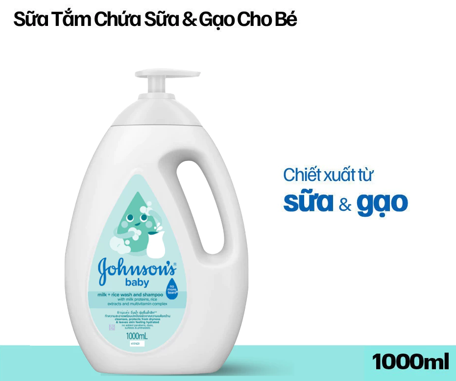 Sữa tắm Johnson's Baby chứa sữa và gạo 1000ml 
