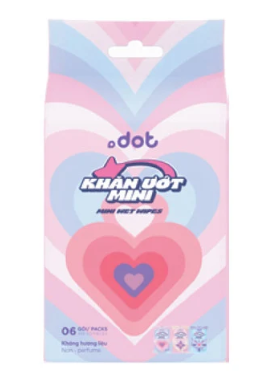 Khăn ướt mini Dot không mùi 10 miếng 