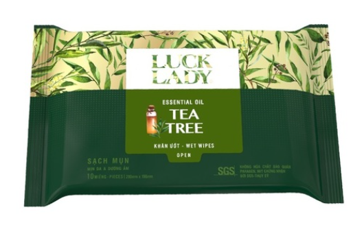  Khăn giấy ướt lau mặt Luck Lady Tea Tree Oil 25 tờ 
