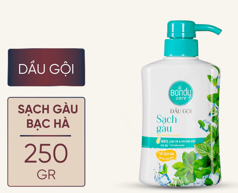  Dầu gội Bondy Care sạch gàu, giảm ngứa, dầu gội làm sạch da đầu giảm rụng lưu hương tự nhiên 250g 
