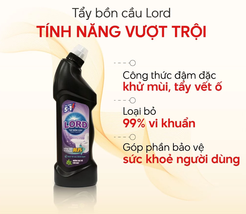  Tẩy Bồn Cầu LORD Hương Thơm Ngát Làm Sạch Nhà Vệ Sinh Bảo Vệ Sức Khỏe 750g 