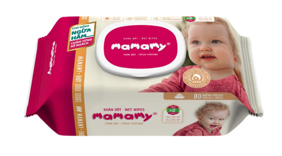  Khăn ướt baby Mamamy thơm mát 80 miếng 