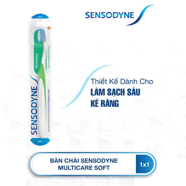  Bàn chải đánh răng SENSODYNE Multicare Soft với lông bàn chải mềm, làm sạch răng toàn diện, bảo vệ nướu 