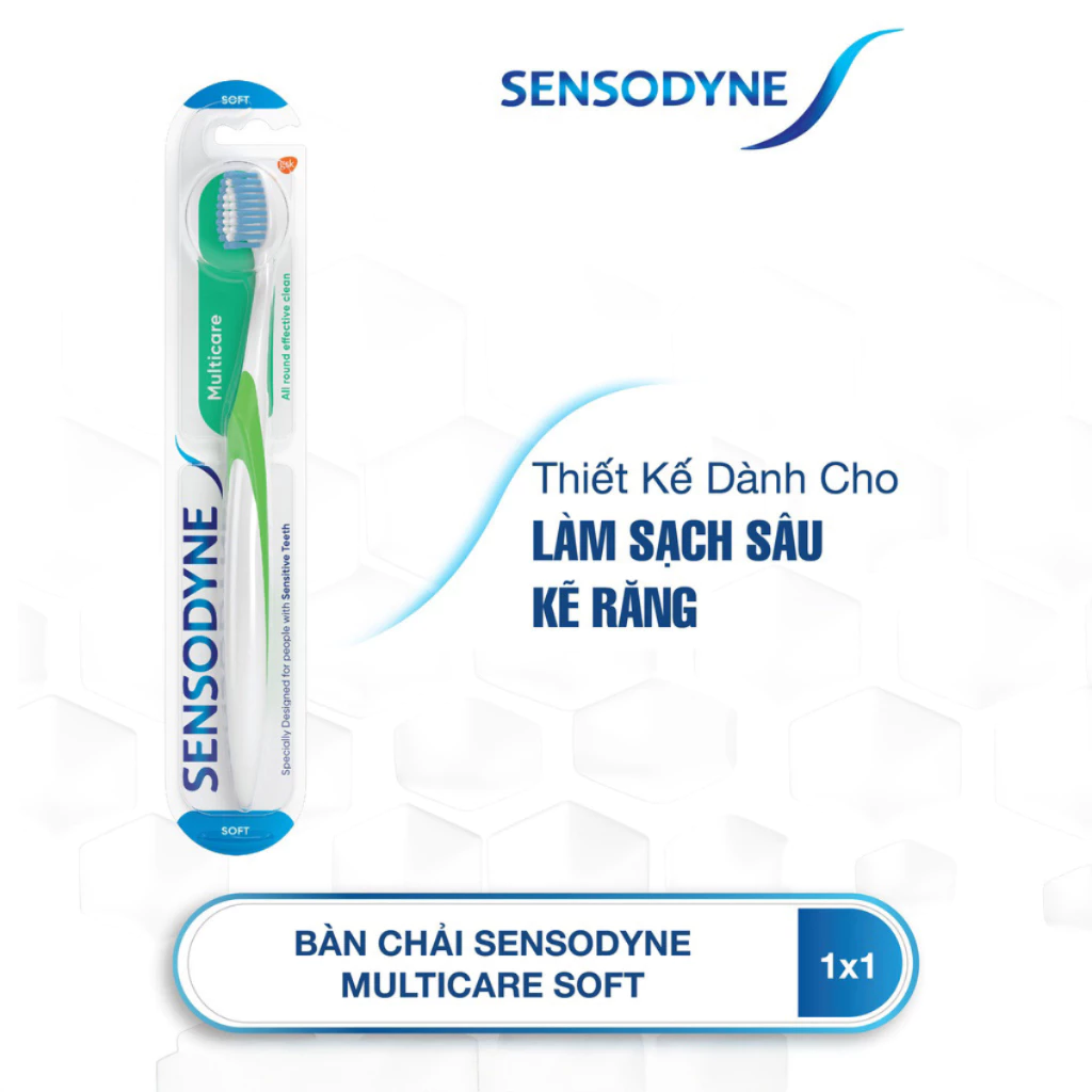  Bàn chải đánh răng SENSODYNE Multicare Soft với lông bàn chải mềm, làm sạch răng toàn diện, bảo vệ nướu 