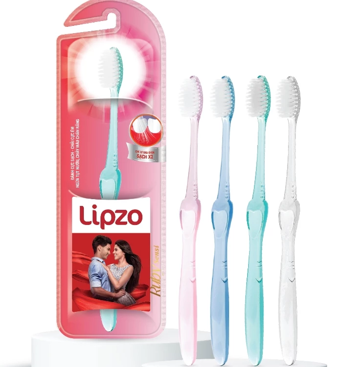  Bàn Chải Đánh Răng Lipzo Ruby Sensi Cho Nữ Răng Nhạy Cảm, Men Yếu, Lông Tơ Nha Khoa Siêu Mềm Mảnh 