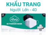  Khẩu Trang Niva 4D Mask KF94 Người Lớn 25 Chiếc Ngăn Bụi Mịn, Kháng Khuẩn, Không Kích Ứng Da 