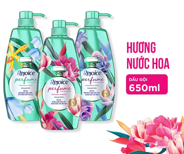  Dầu Gội REJOICE Hương Nước Hoa Mẫu Đơn/ Hoa Hồng/ Hoa Ly Ly/ Dâu Tây Trắng - Chai 650/632,3 ml 