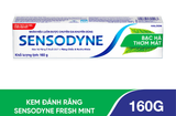  Kem đánh răng SENSODYNE Fresh Mint 160g giúp giảm ê buốt hiệu quả với hương bạc hà thơm mát 