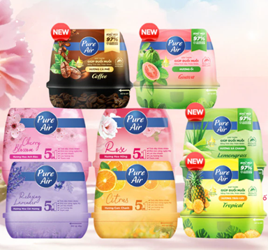  Sáp Thơm Khử Mùi PURE AIR Hương Ổi/Sả Chanh/Cà Phê/Trái Cây 180g 