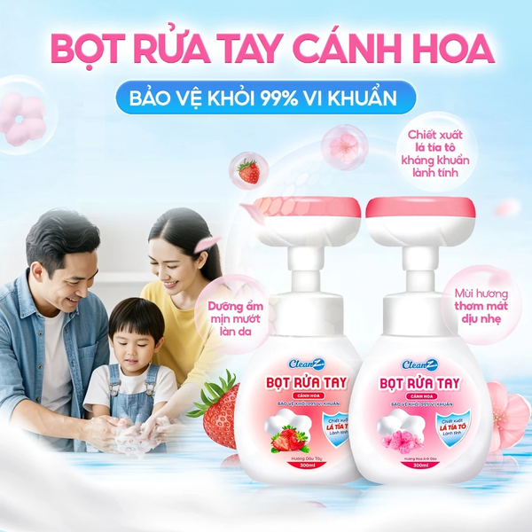  Bọt rửa tay CleanZ làm sạch, diệt khuẩn, an toàn cho da tay 