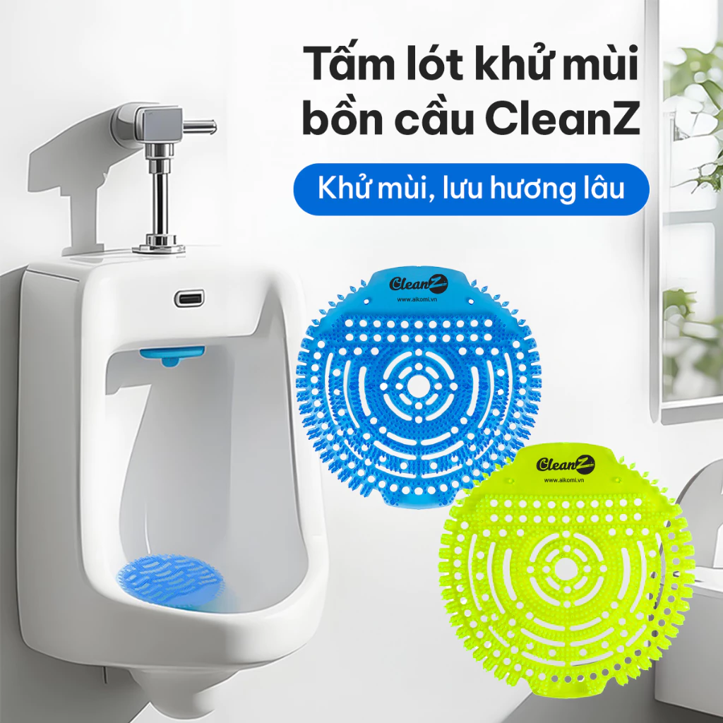  Tấm Lót Bồn Tiểu Nam Đứng, Tấm Lót Khử Mùi Bồn Cầu CleanZ - Khử mùi bồn tiểu, lọc rác, chống tắc nghẽn 
