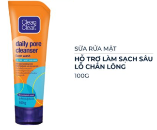  Sữa rửa mặt hàng ngày làm sạch sâu lỗ chân lông Clean & Clear® 100g 