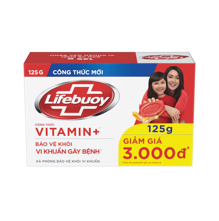  Xà phòng Lifebuoy Vitamin+ Bảo vệ vượt trội & chăm sóc da với tinh chất sữa 125g 