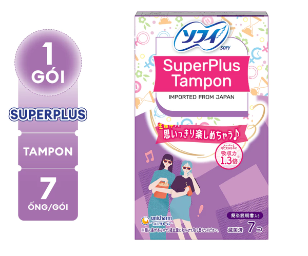  Băng vệ sinh siêu thấm Sofy Soft Tampon SuperPlus 7 miếng/ hộp (Hàng nhập khẩu) 