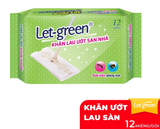  Khăn Ướt Lau Sàn Nhà LET-GREEN - Kháng khuẩn, Đuổi Kiến, Phòng Mạt, 12 Tờ/Bao 