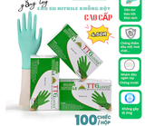  Găng Tay Cao Su Y Tế TTGLOVES Không Bột Nitrile Màu Xanh Lá Siêu Bền Đẹp 4.5gr (Hộp 100 Chiếc) 