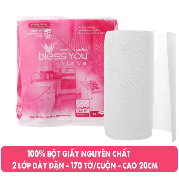  Giấy lau bếp đa năng Bless You À La Vie - 170 tờ/cuộn 