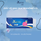 Giấy vệ sinh Bless You Silk 10 không lõi (10 cuộn/ lốc) 
