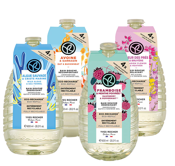  [Eco-Refill] Sữa tắm thiên nhiên không Sulfate Yves Rocher nuôi dưỡng làn da mềm mại 600ml 