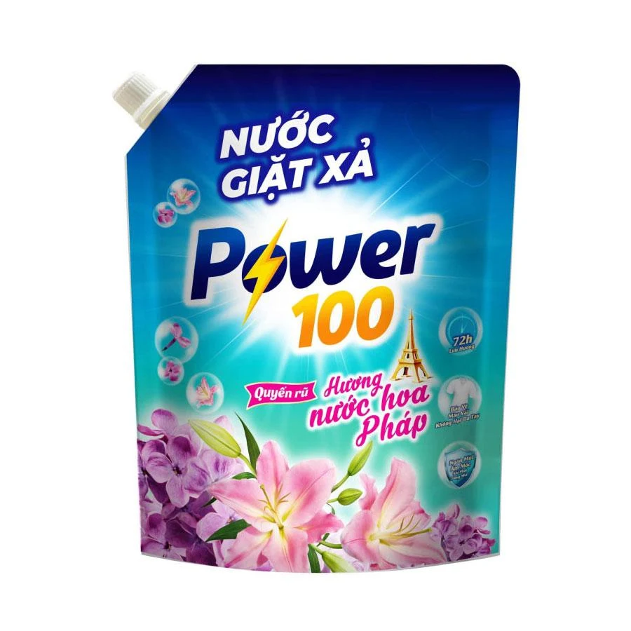  Nước giặt xả Power 100 hương nước hoa Pháp túi 3.2 kg 