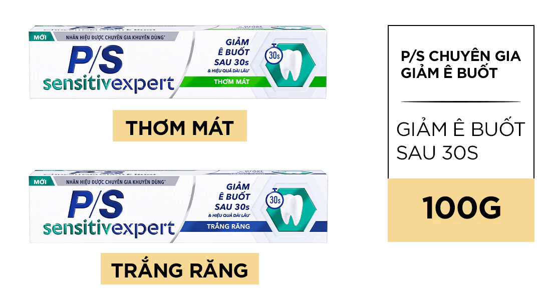 Kem đánh răng P/S Chuyên gia Giảm ê buốt với tác động từ khoáng 100g 