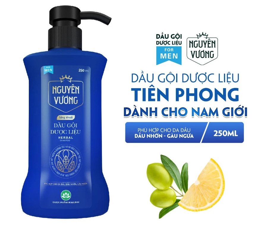  Dầu gội dược liệu Nguyên Vương sảng khoái dành cho nam chai 260g - hương sảng khoái 