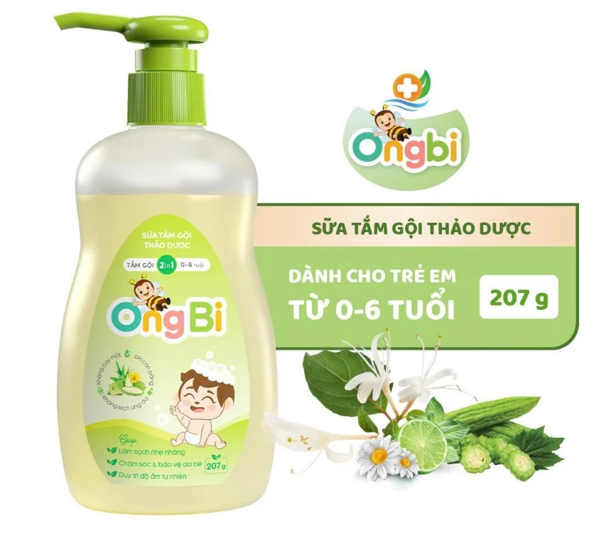  Sữa tắm gội thảo dược Ong Bi 207g KM 41g 