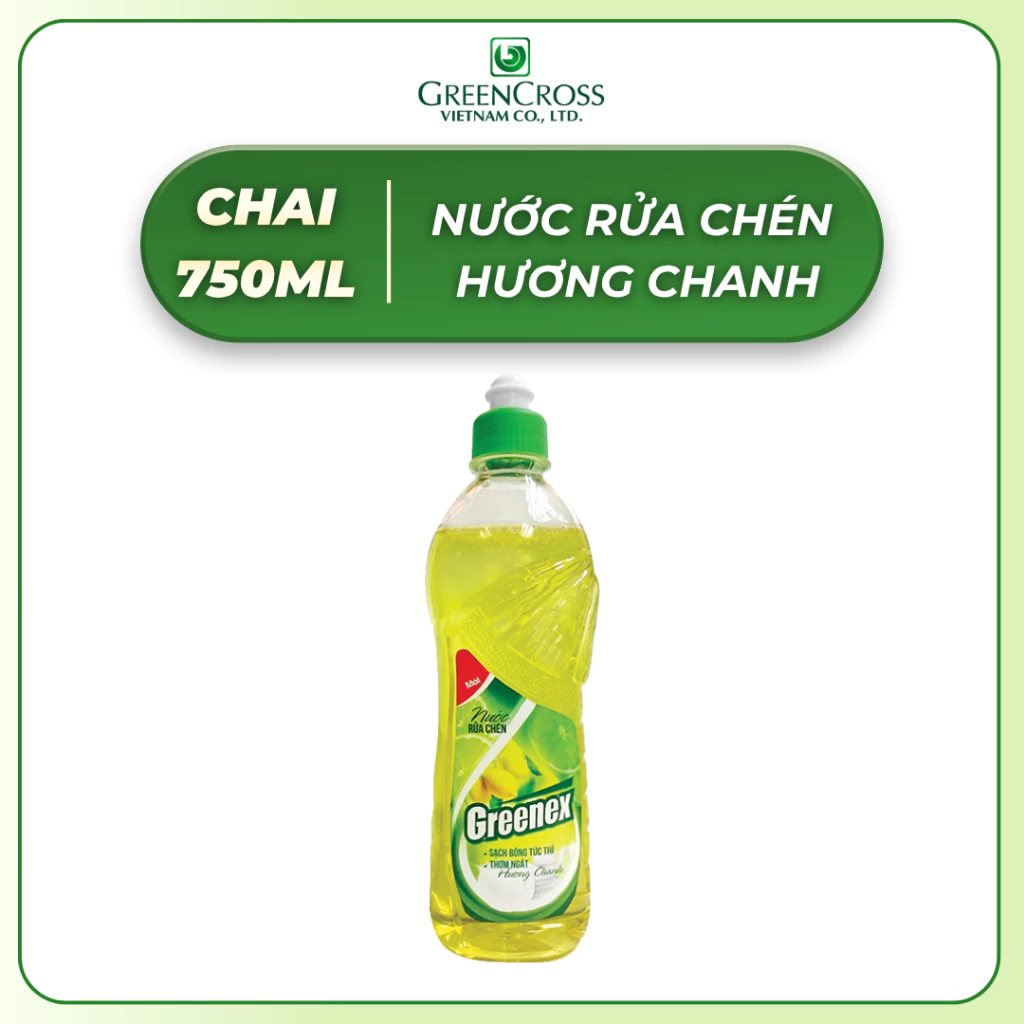  Nước Rửa Chén Greenex 750g Hương Chanh – Sạch Dầu Mỡ Hiệu Quả, Dịu Nhẹ Da Tay, Hương Thiên Nhiên 