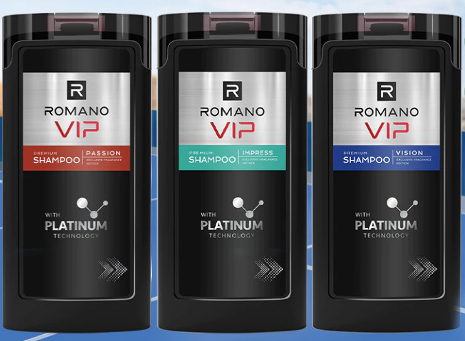  Dầu gội nam cao cấp Romano VIP mạnh mẽ bí ẩn Passion / Vision / Impress 180g 