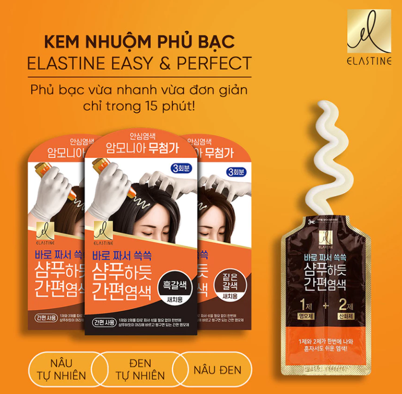  Kem nhuộm phủ bạc Elastine Easy and Perfect 60g 