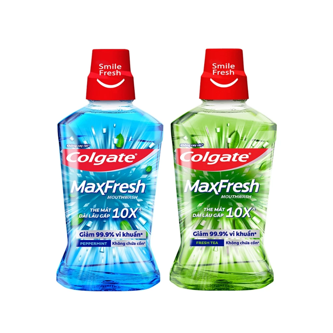  Nước súc miệng Colgate Maxfresh the mát dài lâu gấp 10X - diệt 99,9% vi khuẩn - 750ML 