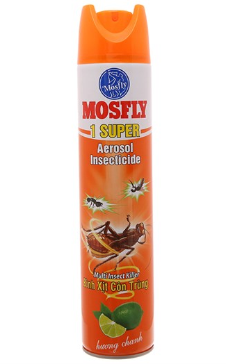  Bình xịt côn trùng Mosfly 1 SUPER hương chanh 600ml 