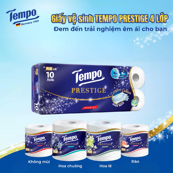  Giấy Vệ Sinh Cao Cấp Prestige 4 Lớp Tempo Bền Dai Thương Hiệu Đức 