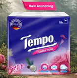  [LỐC 18 GÓI] Khăn Giấy Bỏ Túi Cao Cấp Tempo Petit - 4 Lớp Bền Dai, Được Kiểm Nghiệm Da Liễu - Thương Hiệu Đức 