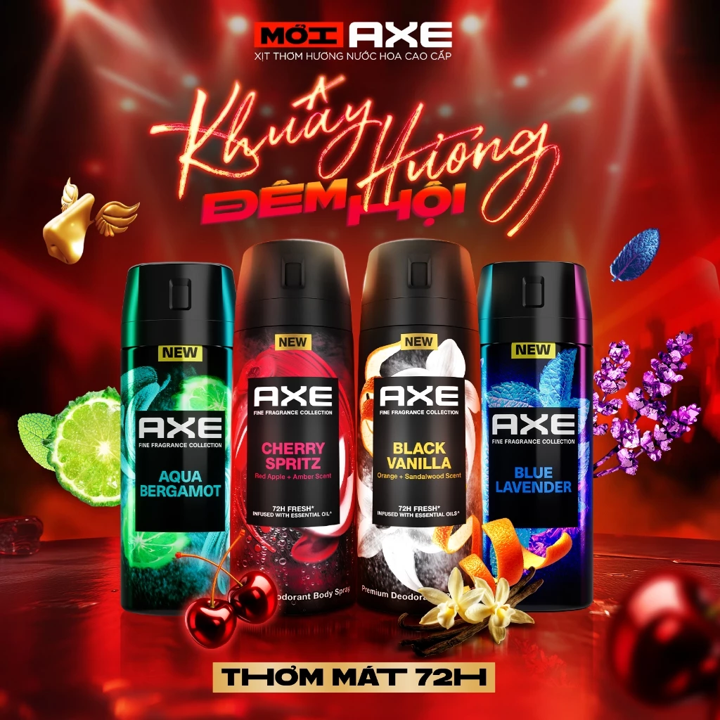  Xịt thơm nước hoa cao cấp AXE 135ml, Fine Fragrance mist lưu hương tinh tế và khử mùi lên tới 72h 