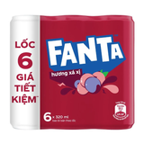  Nước ngọt Fanta hương xá xị lon cao 320ml lốc 6 lon 